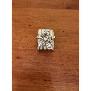 Vintage Clever Clip Rhinestone Flower Brooch Pin Convertible Pendant PAT. PEND.